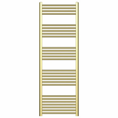 Myhomeware 500mm X 1600mm Shiny Gold Heated Bathroom Towel Rail Radiator For Central Heating Uk from B&Q
