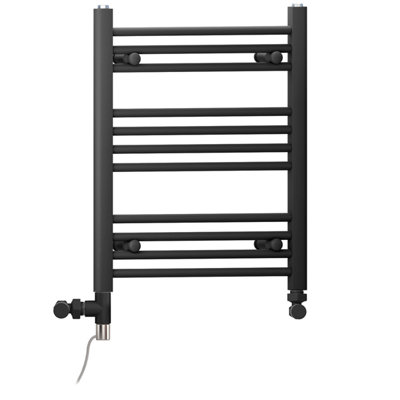 Myhomeware 600 X 600 mm Black Dual Fuel Electric Radiator Bathroom Towel Rail Radiator With Standard Electric Element from B&Q