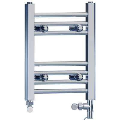 Myhomeware 400 X 400 mm Chrome Dual Fuel Electric Radiator Bathroom Towel Rail Radiator With Standard Electric Element from B&Q