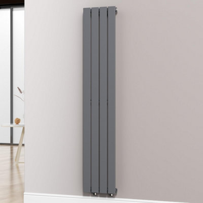 Myhomeware 300 X 1600 Mm Modern Vertical Flat Panel Designer Radiator Single Panel Radiator Heater Anthracite/Gray