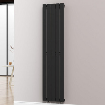 Myhomeware 376 X 1600 Mm Modern Vertical Flat Panel Designer Radiator Single Panel Radiator Heater Black