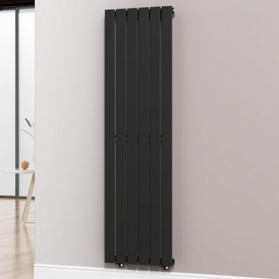 Myhomeware 452 X 1600 Mm Modern Vertical Flat Panel Designer Radiator Single Panel Radiator Heater Black