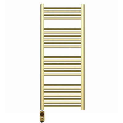Myhomeware 400 X 1200 mm Shiny Gold Electric Bathroom Towel Rail Radiator Heater With Af Thermostatic Electric Element Pre-Filled from B&Q
