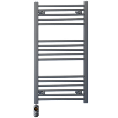 Myhomeware 450 X 900 mm Anthracite Grey Electric Bathroom Towel Rail Radiator Heater With Af Thermostatic Electric Element Pre-Filled from B&Q