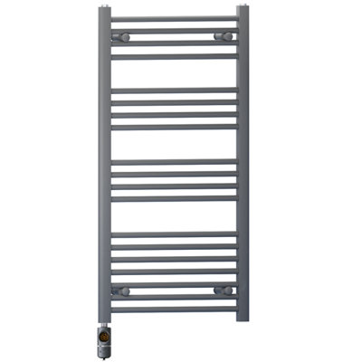 Myhomeware 450 X 1000 mm Anthracite Grey Electric Bathroom Towel Rail Radiator Heater With Af Thermostatic Electric Element Pre-Filled from B&Q
