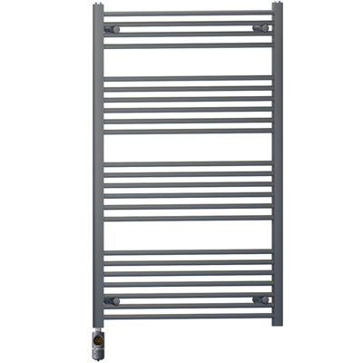 Myhomeware 700 X 1200 mm Anthracite Grey Electric Bathroom Towel Rail Radiator Heater With Af Thermostatic Electric Element Pre-Filled from B&Q