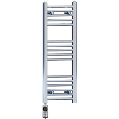 Myhomeware 300 X 900 mm Chrome Electric Bathroom Towel Rail Radiator Heater With Af Thermostatic Electric Element Pre-Filled from B&Q