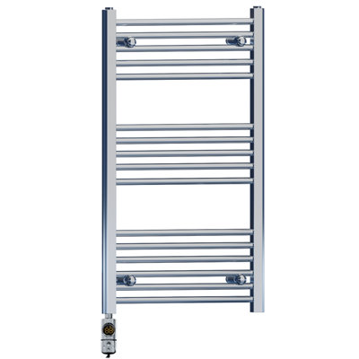 Myhomeware 500 X 900 mm Chrome Electric Bathroom Towel Rail Radiator Heater With Af Thermostatic Electric Element Pre-Filled from B&Q