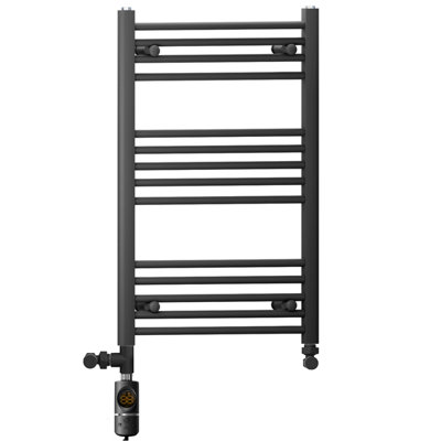 Myhomeware 450 X 800 mm Matt Black Electric Dual Fuel Bathroom Towel Rail Radiator Heater With Af Thermostatic Electric Element from B&Q