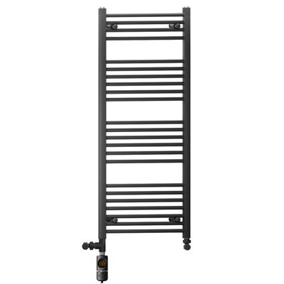 Myhomeware 450 X 1200 mm Matt Black Electric Dual Fuel Bathroom Towel Rail Radiator Heater With Af Thermostatic Electric Element from B&Q