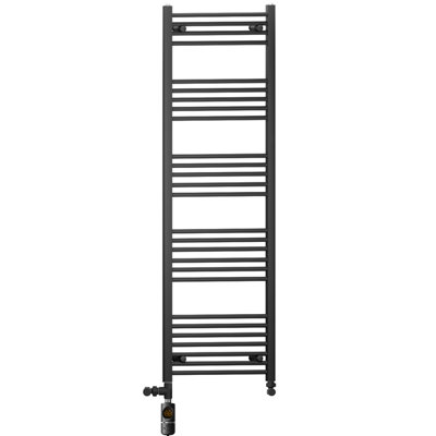 Myhomeware 450 X 1600 mm Matt Black Electric Dual Fuel Bathroom Towel Rail Radiator Heater With Af Thermostatic Electric Element from B&Q