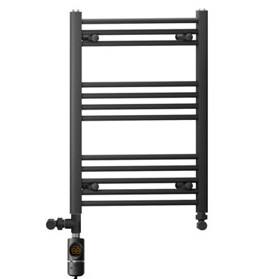 Myhomeware 550 X 700 mm Matt Black Electric Dual Fuel Bathroom Towel Rail Radiator Heater With Af Thermostatic Electric Element from B&Q