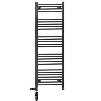 Myhomeware 550 X 1400 mm Matt Black Electric Dual Fuel Bathroom Towel Rail Radiator Heater With Af Thermostatic Electric Element from B&Q