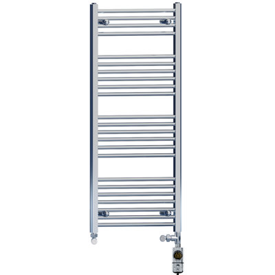 Myhomeware 550 X 1200 mm Chrome Electric Dual Fuel Bathroom Towel Rail Radiator Heater With Af Thermostatic Electric Element from B&Q