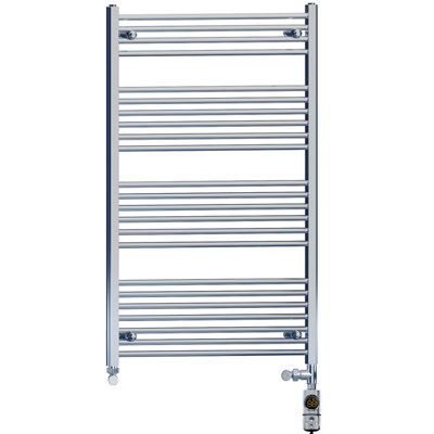 Myhomeware 700 X 1200 mm Chrome Electric Dual Fuel Bathroom Towel Rail Radiator Heater With Af Thermostatic Electric Element from B&Q