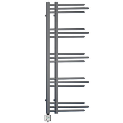 Myhomeware Anthracite Grey 500 X 1200mm Electric Bathroom Designer Towel Rail Radiator Heater Thermostatic Ktx3 Terma Timer Pre-Filled Sydney from B&Q