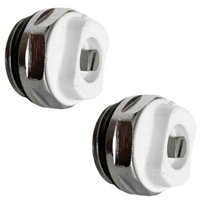 Myhomeware White Radiator Bleeding Valve Air Vent X2 from B&Q