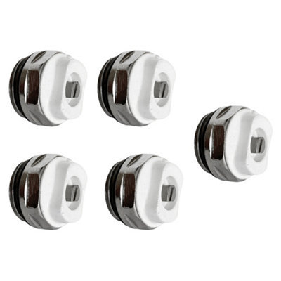 Myhomeware White Radiator Bleeding Valve Air Vent X5 from B&Q