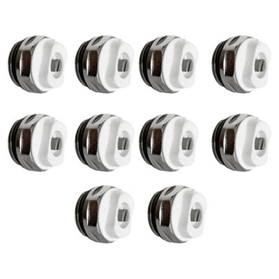 Myhomeware White Radiator Bleeding Valve Air Vent X10 from B&Q