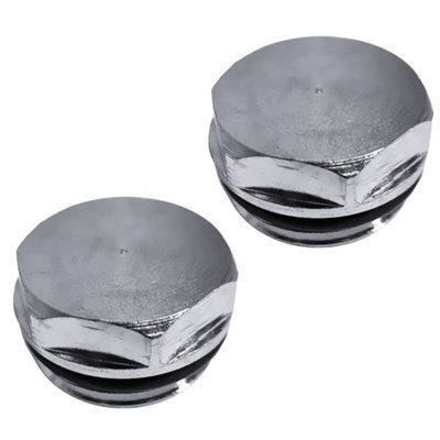 Myhomeware Chrome Radiator Blanking Plug X2 from B&Q