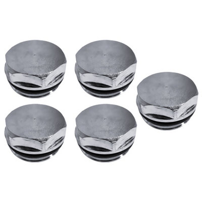 Myhomeware Chrome Radiator Blanking Plug X5 from B&Q