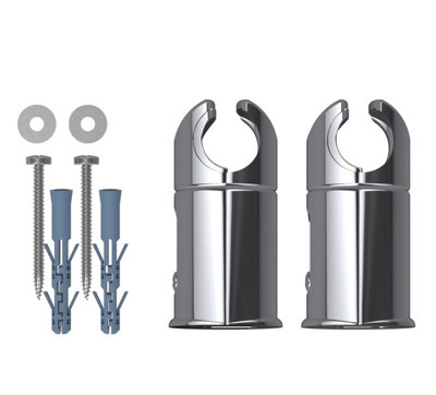 Myhomeware Two Single Chrome 25mm Clamp Brackets For Towel Rail Radiators Flat/curved from B&Q