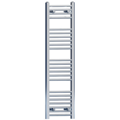 B&Q -  400mm X 1200mm Chrome Heated Bathroom Towel Rail Radiator For Central Heating Elegant Designer Uk