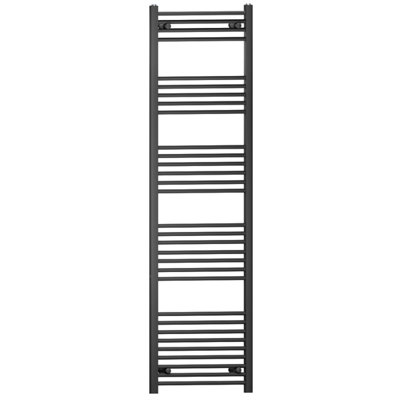 Myhomeware 500 mm X 1800 mm Straight Black Heated Bathroom Towel Rail Radiator For Central Heating Designer from B&Q