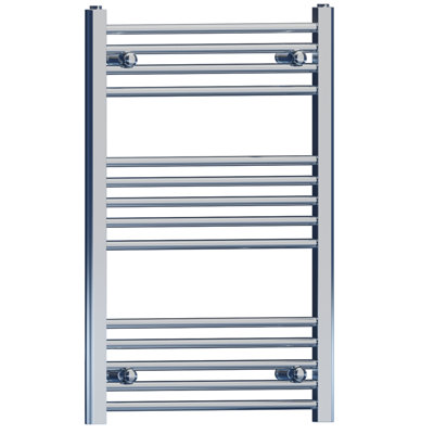 Myhomeware 450 mm X 800 mm Straight Chrome Heated Bathroom Towel Rail Radiator For Central Heating Designer from B&Q