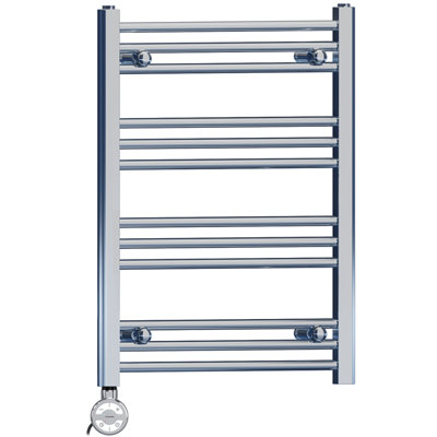 Myhomeware 400mm X 700mm Chrome Electric Bathroom Heated Towel Rail Thermostatic Radiator Precise Control Terma Moa Element Stock Clearance from B&Q