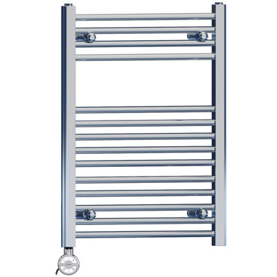 Myhomeware 500mm X 750mm Chrome Electric Bathroom Heated Towel Rail Thermostatic Radiator Precise Control Terma Moa Element Stock Clearance from B&Q