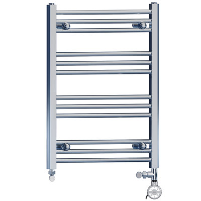 Myhomeware 400mm X 700mm Chrome Dual Fuel Bathroom Heated Towel Rail Thermostatic Radiator Precise Control Terma Moa Element Stock Clearance from B&Q