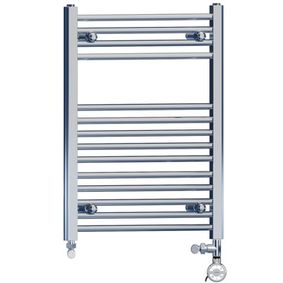 Myhomeware 500mm X 750mm Chrome Dual Fuel Bathroom Heated Towel Rail Thermostatic Radiator Precise Control Terma Moa Element Stock Clearance from B&Q
