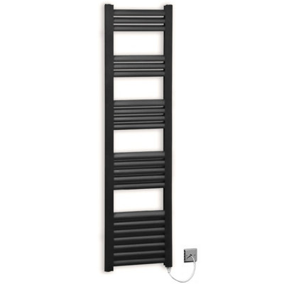 Myhomeware 500 X 1400mm Electric Black Panel Bathroom Pre-Filled Towel Rail Radiator Everly from B&Q