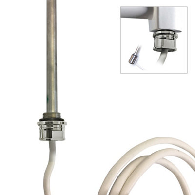 Myhomeware 150W Silver Standard Manual Electric Radiator Heating Element For Towel Rail Radiator from B&Q