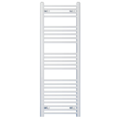 B&Q -  400mm X 1400mm Straight White Heated Bathroom Towel Rail Radiator For Central Heating Uk 19mm Tube - Image 3