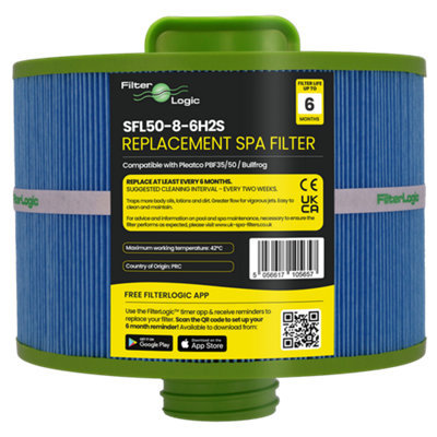 Filterlogic Sfl50-8-6H2S Spa Hot Tub Filter Compatible With Pleatco Pbf35 / Bullfrog from B&Q