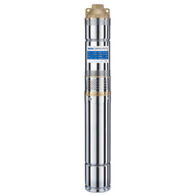 Pozzani Submersible 4" Borehole / Well / Tank Stainless Steel Screw Auger Pump 1.1Kw 220V 40Mts Cable from B&Q