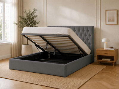 B&Q -  Elizabeth Ottoman Storage BedCharcoalDouble