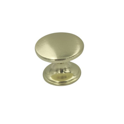 Brushed Anodised Zinc Alloy Brass Effect Round Knob (Dia)41mm from B&Q