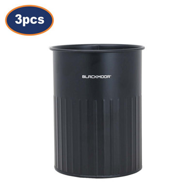 Utensils Holder Ribbed Metal Black Kitchen Cutlery Organizer Storage Caddy 3Pcs from B&Q