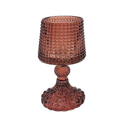Glass Candle Holder Champagne Embossed Design Dinner Tabletop Decor Centrepiece from B&Q