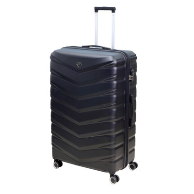 Travel Suitcase 32" Denver Black Expandable Extra Large Luggage Trolley 8-Wheel from B&Q
