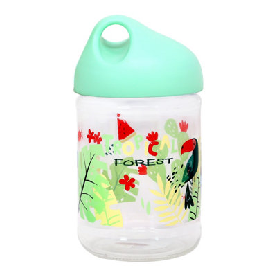 Green Glass Jar Airtight Pastel Lid 500Ml Storage Canisters Food Container from B&Q