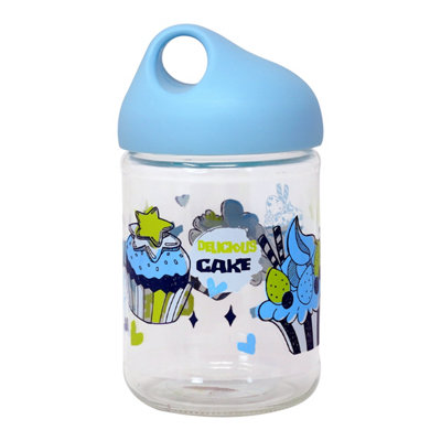  - Blue Glass Jar Airtight Pastel Lid 500Ml Storage Canisters Food Container