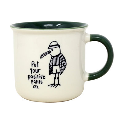  - Coffee Mug Tea Mug Bird Design New China Green Dishwasher Microwave Safe 370Ml