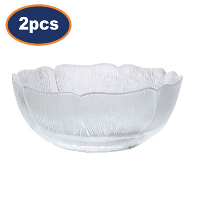 Fleur Bowl Dessert Fruit Round Glass Clear Dishwasher Microwave Safe 12Cm 2Pcs from B&Q