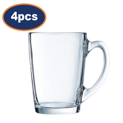 Luminarc Coffee Mug Tea Cup New Morning Glass Clear Dishwasher Safe 320Ml 4Pcs from B&Q