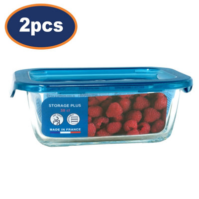  - Luminarc Food Container Glass With Lid Storage Plus Airtight Lunch Box 38Cl 2Pcs
