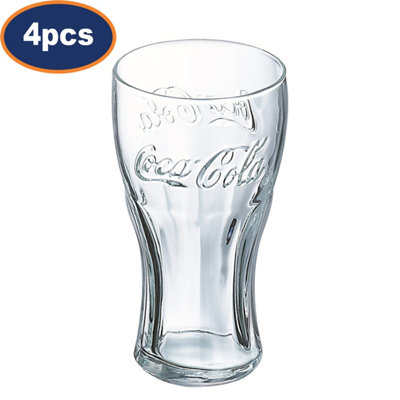 Coca Cola Contour Highball Drinking Glass 320Ml Clear Round Dishwasher Safe 4Pcs from B&Q